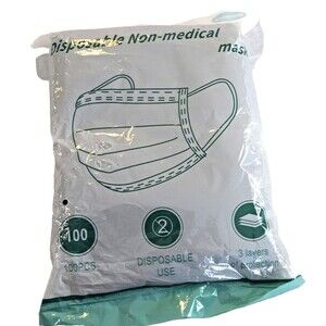 100 PCS Disposable Face Mask Non Medical Surgical 3 Ply Ear loop Masks